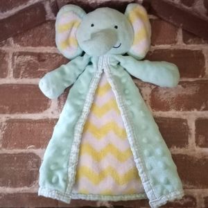 Nursery Rhyme Elephant Lovey Mint Green Yellow White Chevron Aqua Minky dot